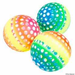 Inflatable Neon Spotted Vinyl Beach Balls-12Pk